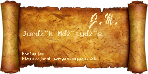 Jurák Mátyás névjegykártya